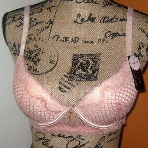 Youmita 34B Muted Clay 2tone geo lace bra w/underwire NWT